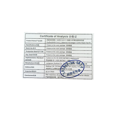 Grippe SARS-CoV-2 eine Test-Kit Colloidal Gold Nasal Swab-CER Grippe A der Grippe-B schnelle