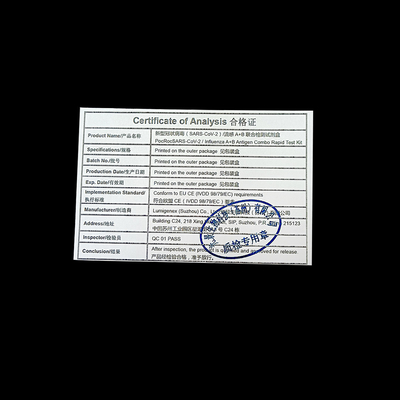 Grippe SARS-CoV-2 eine Test-Kit Colloidal Gold Nasal Swab-CER-ISO B schnelle